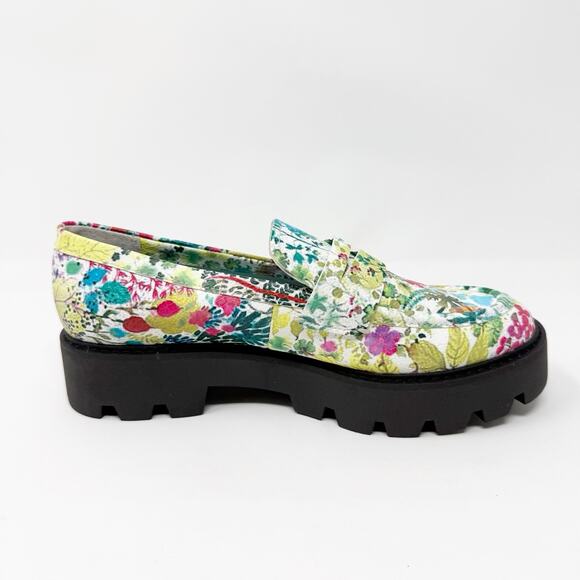 Franco Sarto Balin Lug Sole Chunky Loafers 6.5M Floral Slip On Cottagecore Artsy - Picture 9 of 12